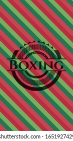 Boxing christmas colors emblem. Vector Illustration. Detailed.