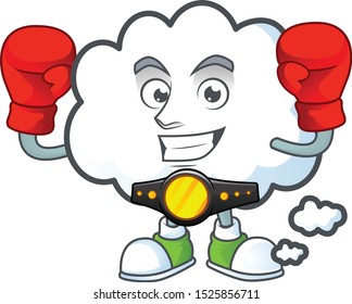 Boxing cloud bubble cartoon mascot a shape.