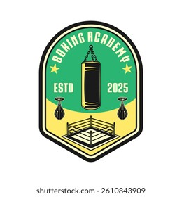 Boxing club academy logo emblem vector design