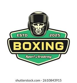 Boxing club academy logo emblem vector design
