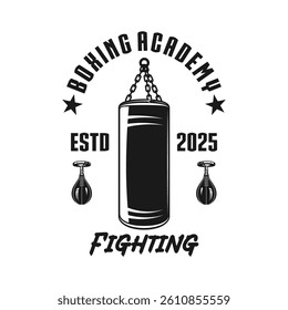 Boxing club academy vector design monochrome