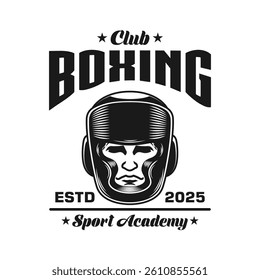 Boxing club academy vector design monochrome