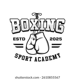 Boxing club academy vector design monochrome