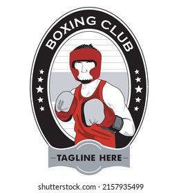 Boxing Club Badge in Red Black