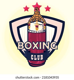 boxing club card with boxing bag