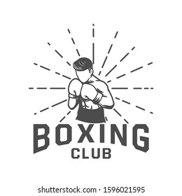 boxing club design t shirt poster illustration black and white