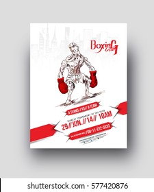 Boxing Club Flyer & Poster Template, Vector Illustration.