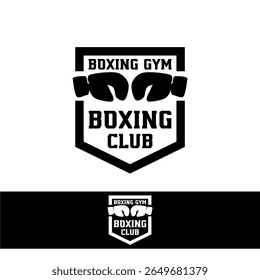 Boxing Club Gym Boxer Academy Logo Template Vector