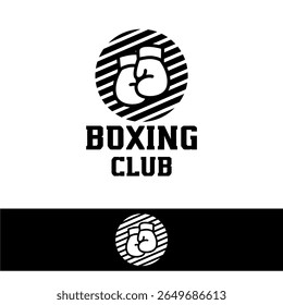 Boxing Club Gym Boxer Academy Logo Sports Bar Cafe Template Vector