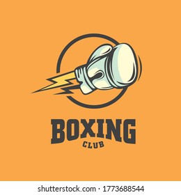 Boxing club logo design sport simbol. Vector icon martial art.