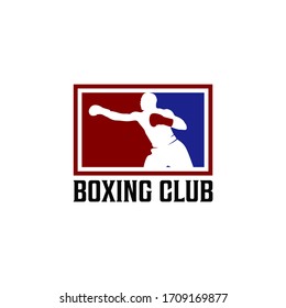 Boxing club silhouette, logo inspiration, illustration