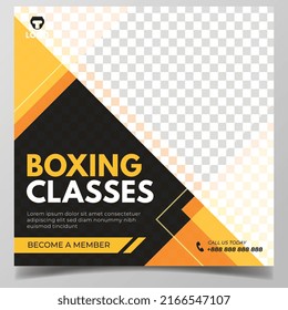 Boxing Club Social Media Banner Template For Digital Marketing, Sport Web Banner, And Flyer 
