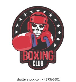 Boxing club vector logo, icon, emblem, sign. Template design element for business related to boxing - course, match, championship