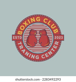 Boxing Club Vintage Badge Logo Design 