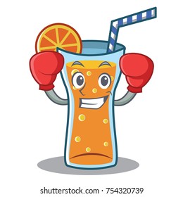 Boxing cocktail character cartoon style vector illustration