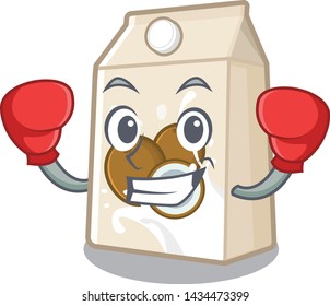 Boxing coconut milk in a cartoon bottle