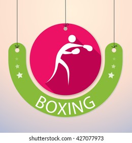 Boxing - Colorful Paper Tag for Sports