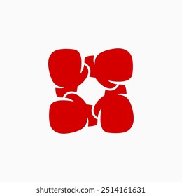 grupo de comunidade de boxe luva logotipo vetor ícone ilustração