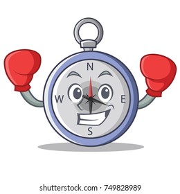 Boxing compass character cartoon style