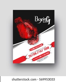Boxing Competition Flyer, Magazine Cover & Poster Template Vector 