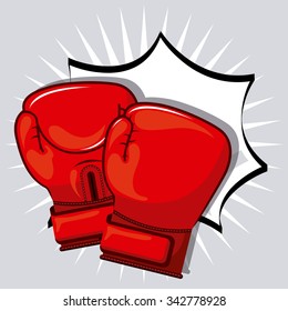 Boxing concept with gloves design, vector illustration 10 eps graphic