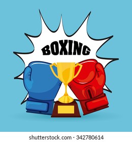 Boxing concept with gloves design, vector illustration 10 eps graphic