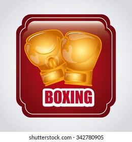 Boxing concept with gloves design, vector illustration 10 eps graphic