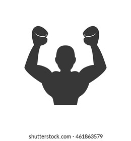 Boxing concept represented by boxer icon. Isolated and flat illustration