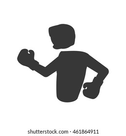 Boxing concept represented by boxer icon. Isolated and flat illustration