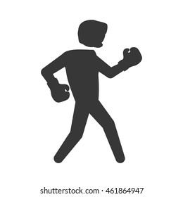 Boxing concept represented by boxer icon. Isolated and flat illustration