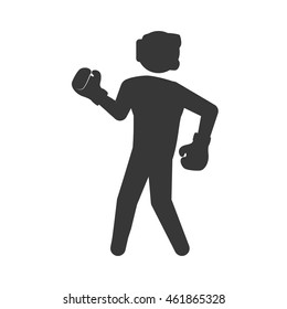 Boxing concept represented by boxer icon. Isolated and flat illustration