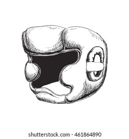 Boxing concept represented by helmet icon. Isolated and flat illustration