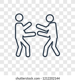 Boxing concept vector linear icon isolated on transparent background, Boxing concept transparency concept in outline style