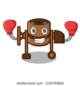 Boxing concrete mixer character cartoon