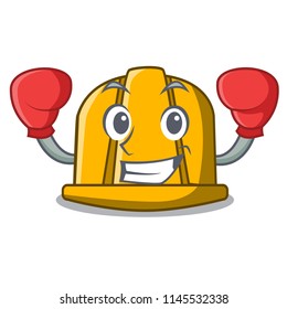 Boxing construction helmet character cartoon