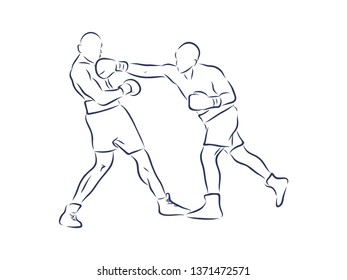 Boxing Contour Vector Illustration Stock Vector (Royalty Free ...