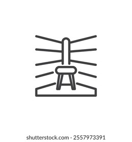 Boxing Corner line icon. linear style sign for mobile concept and web design. Boxing corner with chair outline vector icon. Symbol, logo illustration. Vector graphics