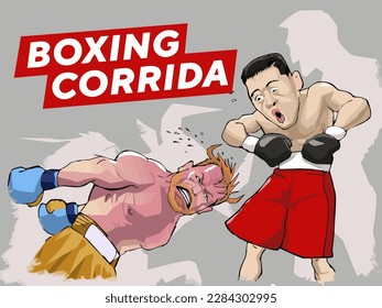 Boxing Corrida. Fector illustration EPS10