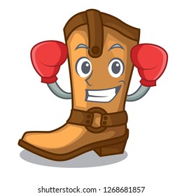 Boxing cowboy boots in the shape cartoon