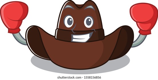 boxing cowboy hat isolated in the mascot