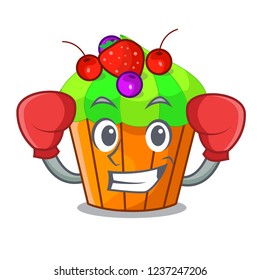 Boxing cupcake shape cartoon the delicious one