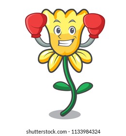 Boxing daffodil flower character cartoon