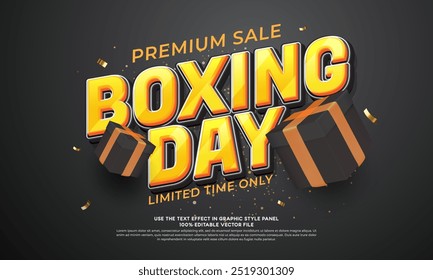 Boxing day 3d vector text effect for sale compositions. Boxing day 3d vector text effect for sale compositions