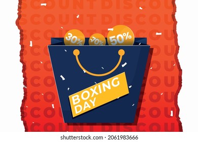 BOXING DAY - Background banner template boxing day sale concept. Discount offer for Boxing Day sale. Vector illustration EPS10