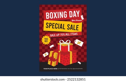 Boxing Day background. Boxing Day Sale. Boxing Day promotion design. 