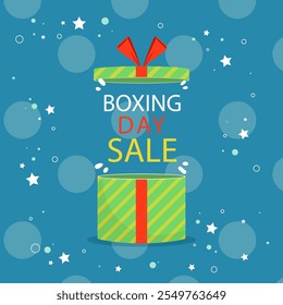 Boxing Day background. Boxing Day Sale. Boxing Day promotion design. December 26. Cartoon Vector illustration Template for Poster, Banner, Flyer, Card, post. Lowest price, Promo, Best deal.