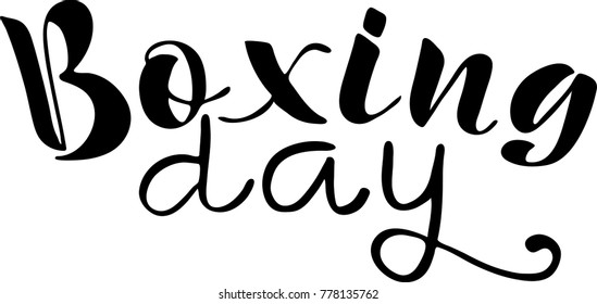 BOXING DAY badge wiht handwritten lettering, calligraphy with backgrounde for logo, banner, labels, postcard, poster. Vector illustration