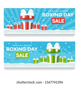 Boxing day banner sale background illustration use for web banner 