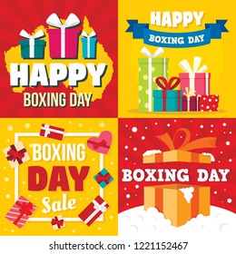Boxing day banner set. Flat illustration of boxing day vector banner set for web design