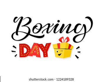 Boxing day banner, symbol or icons. Lettering design of boxing day sale. Vector illustration. EPS 10